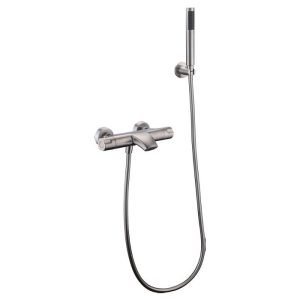 Imex Moscu BDK034-4 Satine Stainless Steel Wall Mounted Thermostatic Bath Shower Mixer Valve