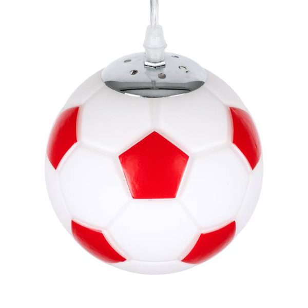 Παιδικά φωτιστικά οροφής μπάλα ποδοσφαίρου κόκκινη λευκή 00642 FOOTBALL