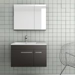 Orabella Raven 75 Modern Wall Hung Vanity Unit with Washbasin & Mirror Set 75×45
