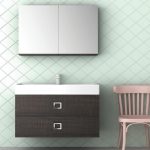 Orabella Touch Modern Wall Hung 2 Drawers Vanity Unit with Mirror Cabinet Set 81×46