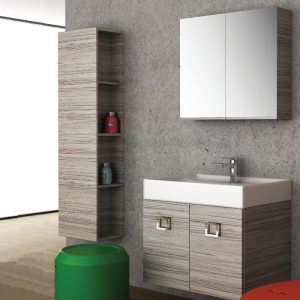 Orabella Touch Modern Wall Hung Vanity Unit with Wash Basin & Mirror Set 61x46