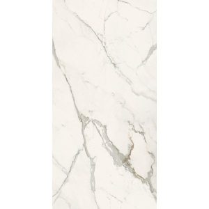 White Glossy Marble Effect Gres Porcelain Tile 60x120 6.5mm Infinito2.0 Calacatta Light Fondovalle