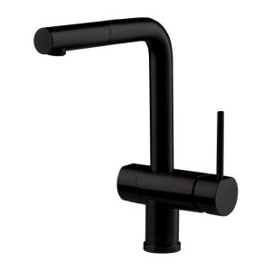 L-Shaped Kitchen Mixer Tap with Pull Out Spout Black Matt Moony 3110 Newform