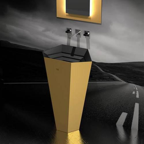Italian luxury sport freestanding wash basin gold/black Lambo