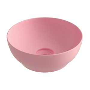 Modern Italian Pink Glossy Round Countertop Wash Basin Ø38 Orabella Trend 02 Rosa Lucido