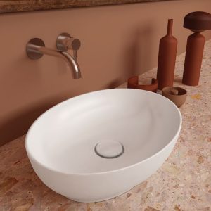 Orabella Trend 02 Oval Italian White Counter-top Wash Basin 50x38