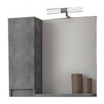 Καθρεπτες μπανιου γκρι με αριστερο ντουλαπι Senso 65 Granite