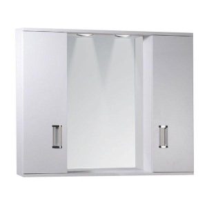 FINO 2-PLUS Καθρέφτης Μπάνιου με 2 Ντουλάπια & Φως LED Λευκός PVC 78