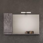 Καθρεπτης μπανιου μοντερνος με αριστερο ντουλαπι Senso Granite 105