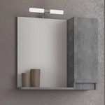 Καθρεφτες μπανιου γκρι με δεξι ντουλαπι Senso 65 Granite