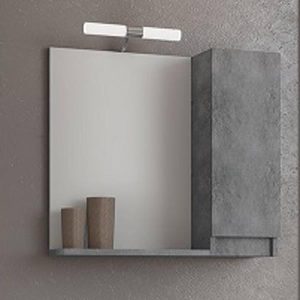 Καθρεπτες μπανιου γκρι με δεξι ντουλαπι Senso Granite 65