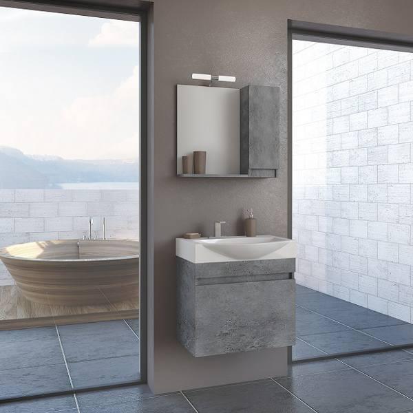 Καθρεπτες μπανιου με ντουλαπι για επιπλο Senso Granite 65