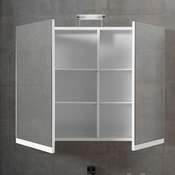 Καθρέπτης μπάνιου άσπρος κρυφοντούλαπο μοντέρνος με 2 συρτάρια Apia