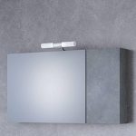 Καθρεφτης μπανιου μοντερνος γκρι 2 πορτες Luxus Granite 100