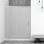Modern Sliding Shower Door 6mm Sandlasted Safety Glass 190H Orabella Energy