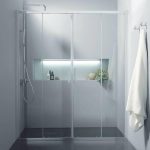 Luxury Double Sliding Shower Door 6mm Clear Safety Glass Nanoskin 190H Orabella Energy Plus