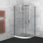 Καμπίνες μπάνιου ημικυκλικές 5mm κρύσταλλο με 2 συρόμενες πόρτες Signe