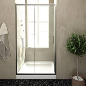 Modern Sliding Shower Door Transparent Safety Glass 5mm 180H Orabella Viva Clear