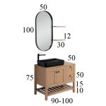 Nefeli Rustic Plywood Floorstanding Bathroom Furniture Set