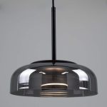 LED Modern Chrome Black Glass Pendant Ceiling Light Ø23 00743 CHARLOTTE