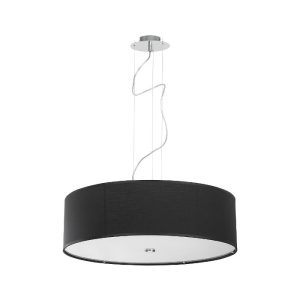 Modern Black Fabric 3-Light Round Shaped Pendant Ceiling Light Viviane Nowodvorski 6774