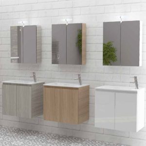 Drop Verona 55 Wall Hung Bathroom Furniture with Slim Wash Basin Set 55x35