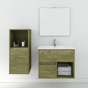 Drop Sorrento MDF Wall Hung Bathroom Furniture Set 65x45