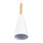 3-Light Hanging Modern White Pendant Light with Beige Wood 00631 DILLON