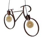 BIKE 01301 Vintage Κρεμαστό Φωτιστικό Δίφωτο Σκουριασμένο Καφέ Στυλ Ποδήλατο