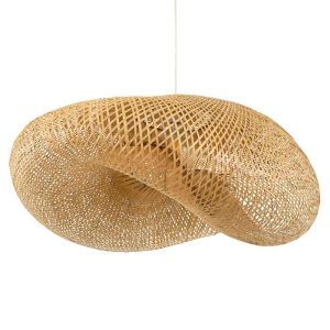 Rustic 1-Light Beige Bamboo Pendant Ceiling Light 105×84×38 00721 MEXICO