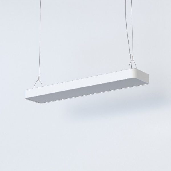Modern White Rectangle Pendant Ceiling Light for Office Spaces 7545 Soft Led 90x20 Nowodvorski
