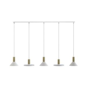 Industrial White Gold Metal Pendant Ceiling Light with Five Shades 8033 Hermanos Nowodvorski