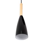 Modern Black 6-Light Hanging Ceiling Light with Beige Wood 00628 globostar