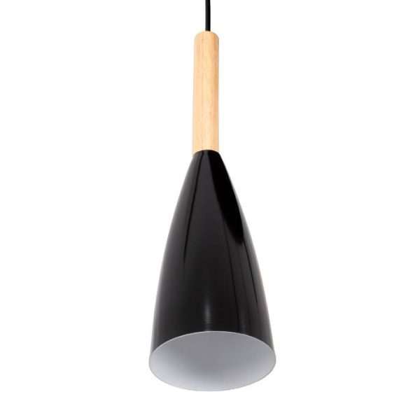 Modern Black 3-Light Hanging Ceiling Light with Beige Wood 00628 globostar