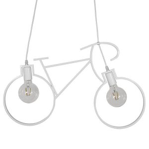 Industrial κρεμαστό φωτιστικό οροφής άσπρο 2φωτο στυλ ποδήλατο Bike 01300