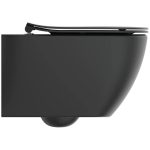 Black Matt Wall Hung Toilet with Soft Close Seat 36,5×53,5 Ideal Standard Tesi Aquablade