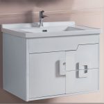 Hotel White PVC Wall Hung 2 Drawer & 1 Door Vanity Unit with Wash Basin 81×48