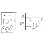 Orabella Verso Rimless Anthracite Matt Wall Hung Toilet with Slim Soft Close Seat 35,5×53