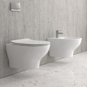 Eolis Karag Modern Wall Hung Bidet and Toilet