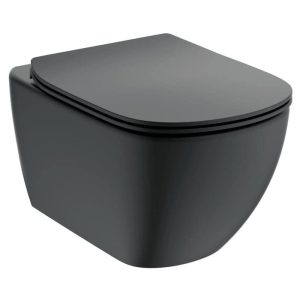 Ideal Standard Tesi Aquablade Black Matt Wall Hung Toilet with Soft Close Seat 36,5x53,5