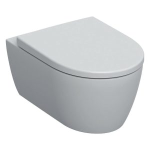 Geberit Icon Rimfree Modern Wall Hung Toilet with Quick Release Soft Close Seat 35,5x53