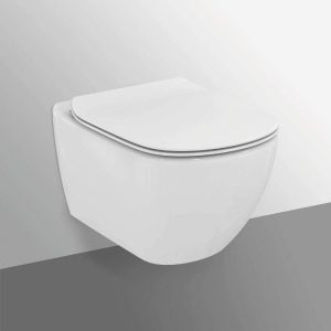 Ideal Standard Tesi Aquablade White Matt Wall Hung Toilet with Soft Close Seat 36,5x53,5