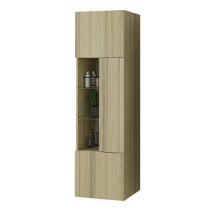 Drop Ritmo Instinct Natural Oak Modern Wall Hung Bathroom Storage Cabinet 40x32x140