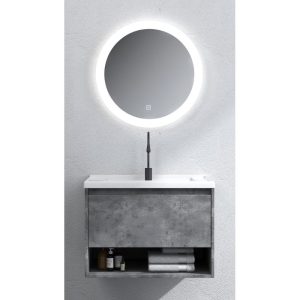 PVC Wall Hung Bathroom Furniture Set 61x50 Amber Grey