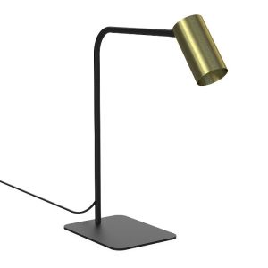 Modern Metal 1-Light Black Table Lamp with Gold Bronze Antique Adjustable Head 7710 Mono Nowodvorski
