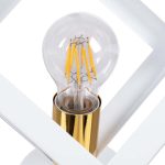 Minimal Modern 1-Light Square White Metal Semi – Flush Mount Ceiling Light bulb base 00800 globostar