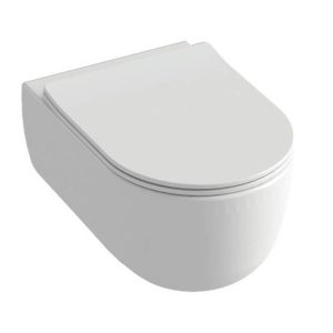Orabella My Lady Rimless White Matt Wall Hung Toilet with Soft Close Slim Seat 36x52