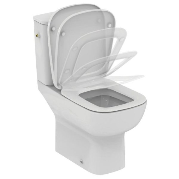 Ideal Standard Esendra Aquablade Square Close Coupled Toilet with Quick Release Soft Close Seat 36,5x66,5
