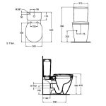Ideal Standard Connect Cube Curved Close Coupled Toilet with Soft Close Seat 36,5×66,5