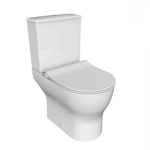 Forte Rimless Sort Projection Close Close Coupled Toilet with Slim Soft Close Seat 37x60